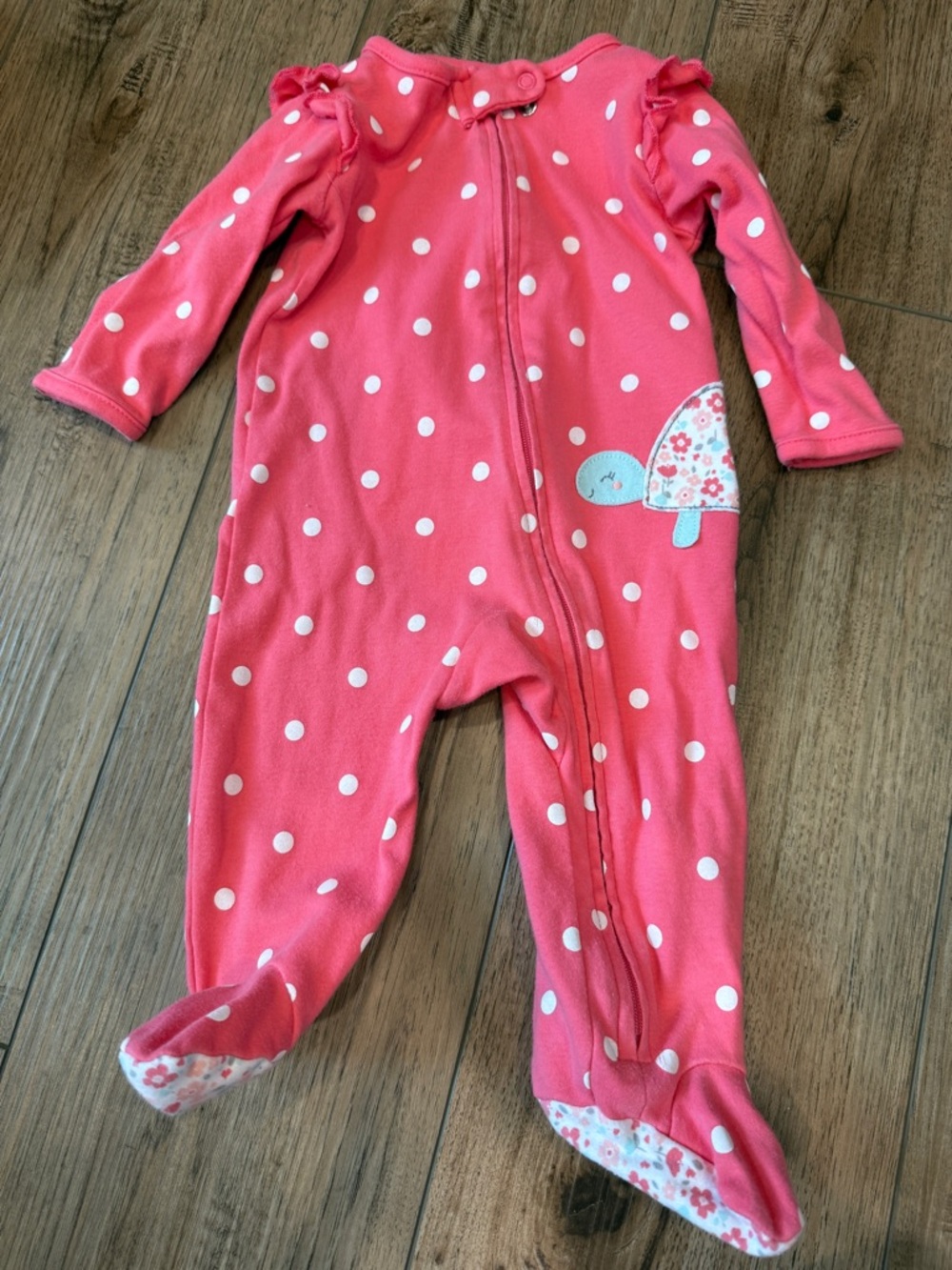 Carter's Turtle floral footie 3-6m